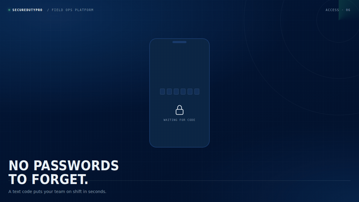 Sign-in screen receiving a 6-digit text code